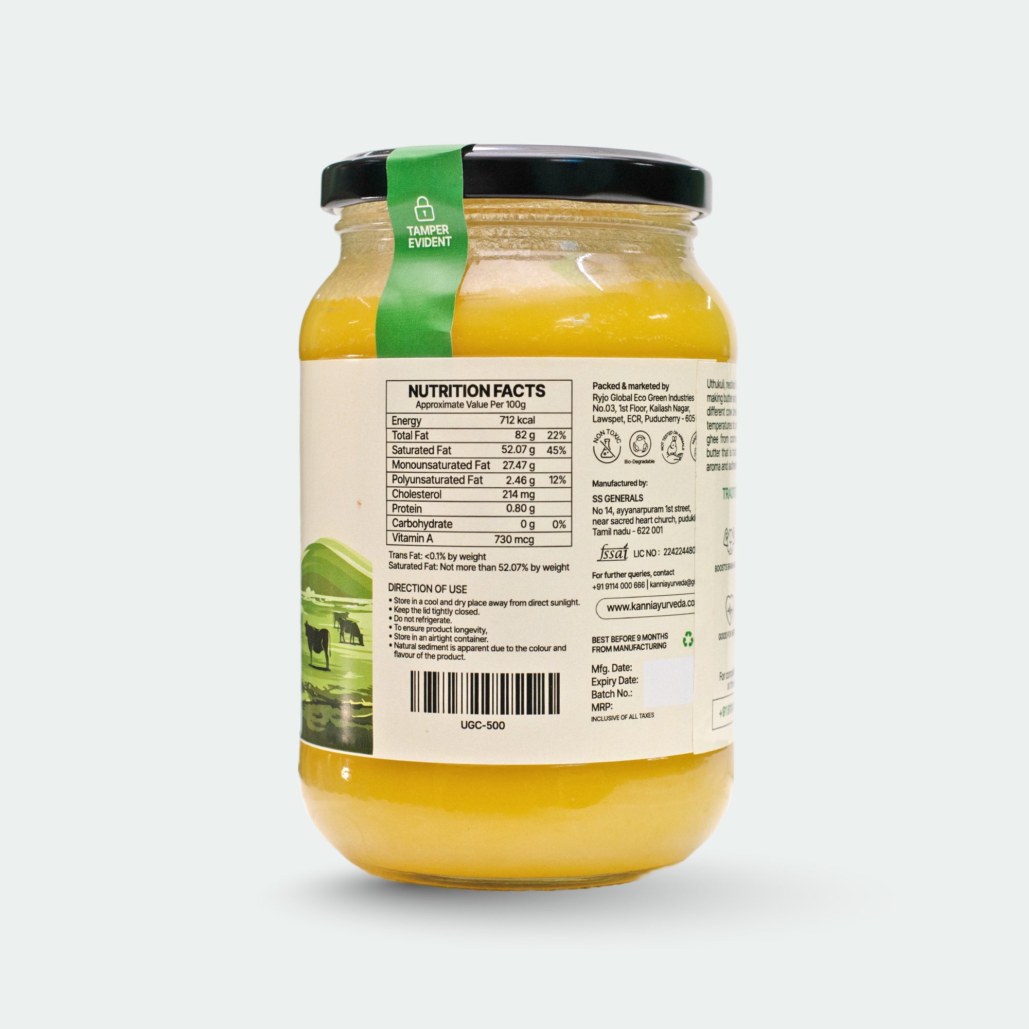 Premium Uthukuli A2 Gir Cow Ghee - Hand-Churned & Bilona Method | Golden Elixir for Health