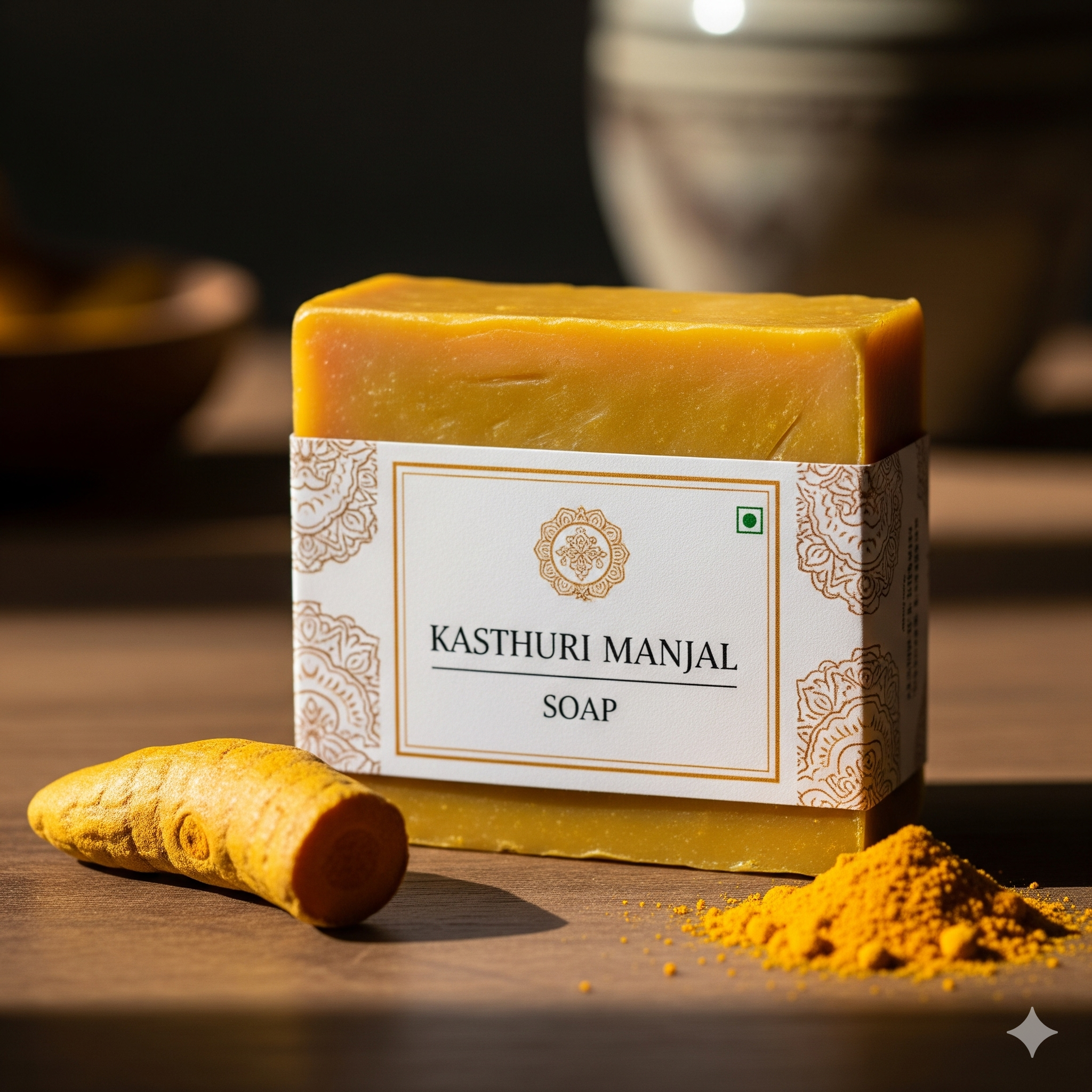 Kasthuri Manjal Brightening & Clarifying Soap - Handcrafted with Wild Turmeric
