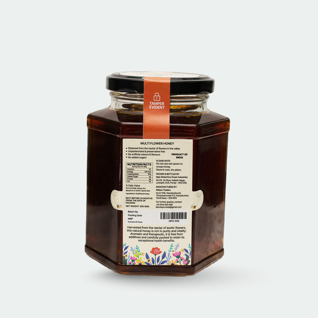 Pure & Raw Wild Multiflora Honey - Natural, Unprocessed, and Rich in Flavor
