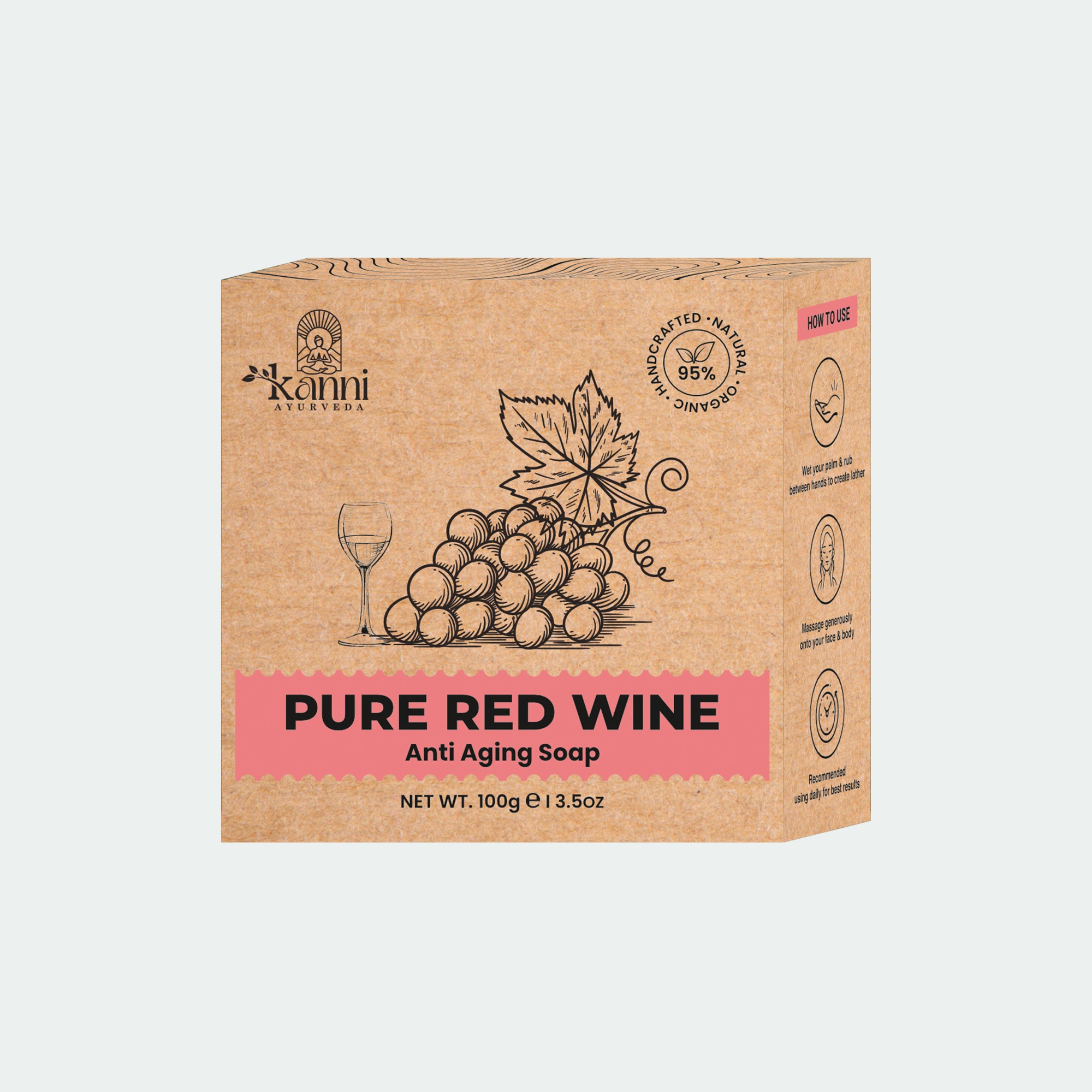 Red Wine Soap – Anti-Aging, Skin Brightening & Nourishing Handmade Ayurvedic Bath Bar