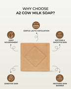 Pure A2 Cow Milk Soap - Gentle, Moisturizing & All-Natural Handcrafted Bath Bar